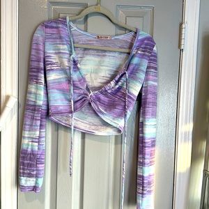 Beautiful cashmere feel shirt cropped sweater never worn